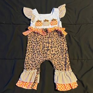 Girls 6-12 month pumpkin outfit